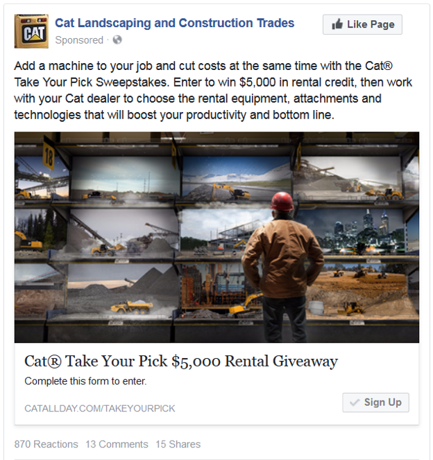 Cat FB Lead Gen Ad