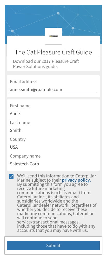 LinkedIn Lead Generation Form