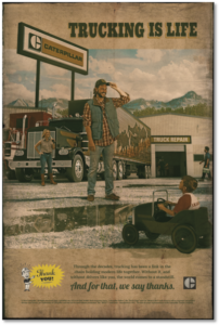Caterpillar Thanks Truck Drivers Poster