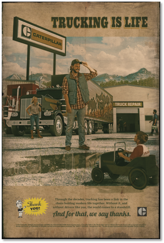 Caterpillar Thanks Truck Drivers Poster