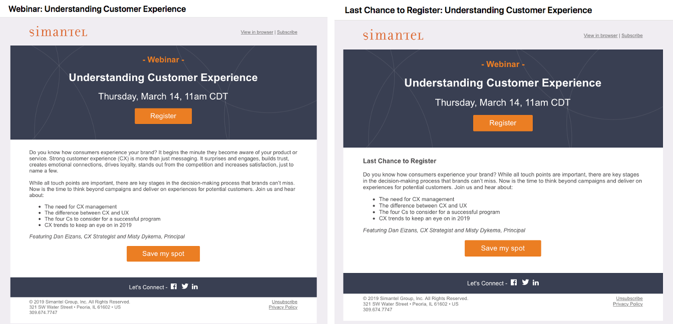 Email Resends Webinar Content Examples
