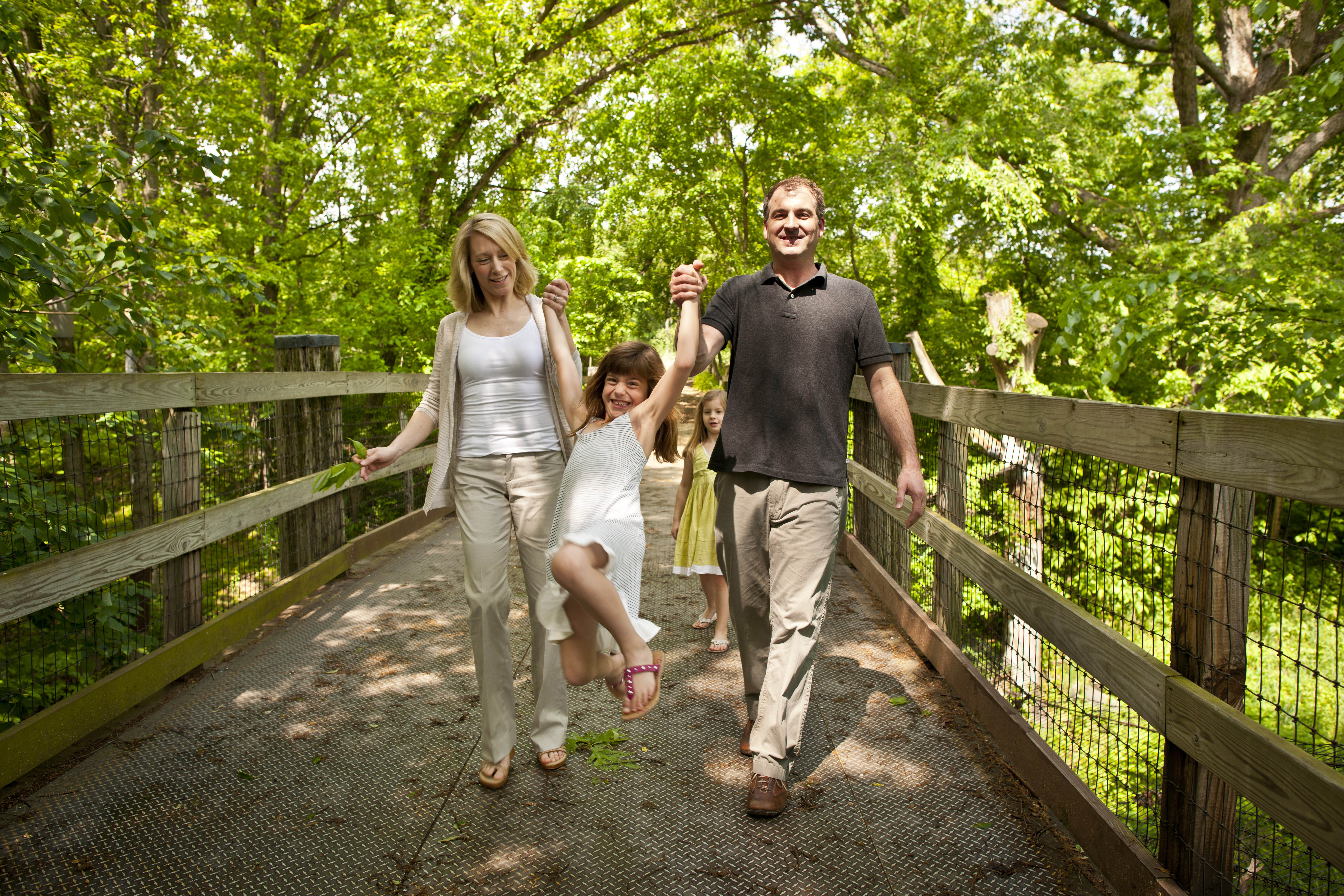 A family enjoys fun at Wildlife Prairie Park.