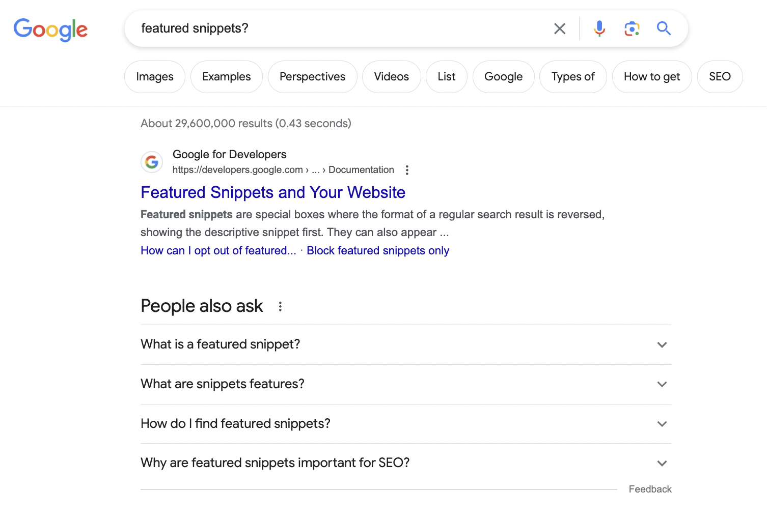 Google Featured Snippet