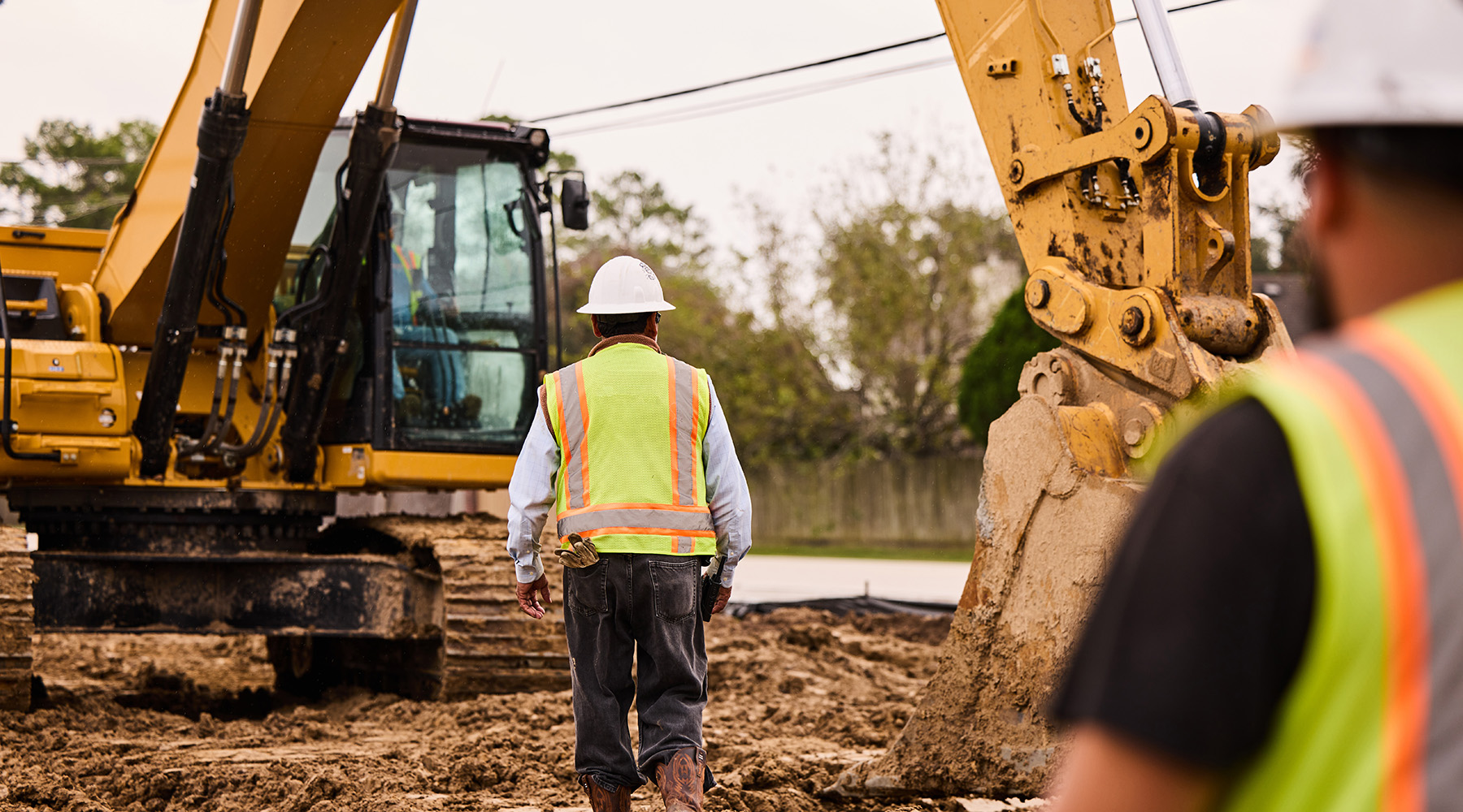 excavator at work site