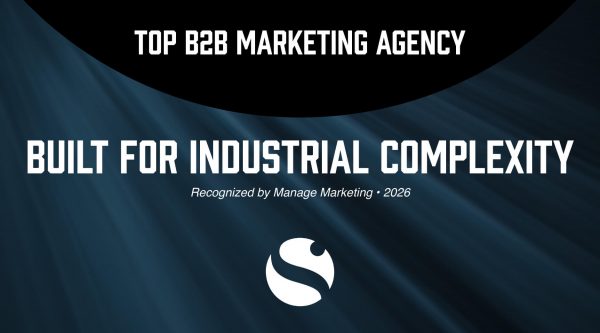 Graphic recognizing Simantel as a 2026 Top B2B Marketing Agency for industrial complexity.
