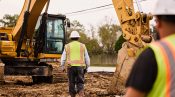 excavator at work site